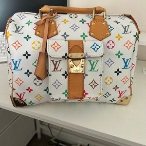Louis Vuitton White Multicolor Satchel